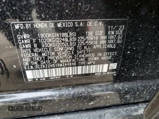 2024 Honda HR-V Sport with VIN 3CZRZ2H51RM744848, listed as a Copart auction lot 43876235 with 7,374 mi miles and Salvage Title. Bid and sale history available at DreamBid. Image 13.