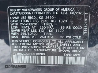 2024 Volkswagen Atlas SEL with VIN 1V2BR2CA3RC513283, listed as a IAAI auction lot 41565795 with 6,624 mi miles and . Bid and sale history available at DreamBid. Image 9.