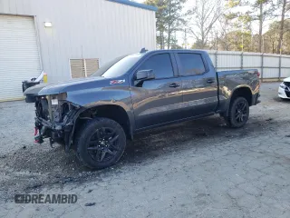 2021 Chevrolet Silverado 1500 LT Trail Boss with VIN 1GCPYFELXMZ378955, listed as a Copart auction lot 47390075 with 52,013 mi miles and Salvage Title. Bid and sale history available at DreamBid. Image 1.
