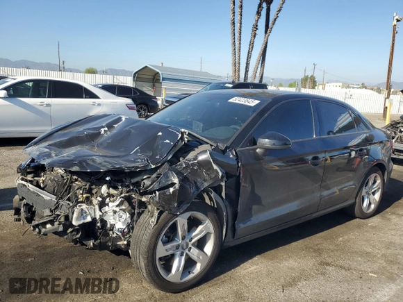 2018 Audi A3 Sedan Premium with VIN WAUAUGFFXJ1041709, listed as a Copart auction lot 52423645 with 100,440 mi miles and Salvage Title. Bid and sale history available at carsss.com. Image 1.