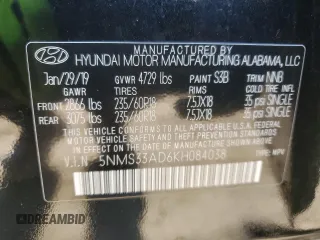2019 Hyundai Santa Fe SEL with VIN 5NMS33AD6KH084038, listed as a Copart auction lot 42637895 with 70,456 mi miles and Salvage Title. Bid and sale history available at carsss.com. Image 14.
