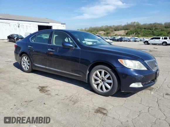 2007 Lexus LS 460 with VIN JTHBL46F575025412, listed as a Copart auction lot 55666625 with 210,568 mi miles and Clean Title. Bid and sale history available at DreamBid. Image 4.