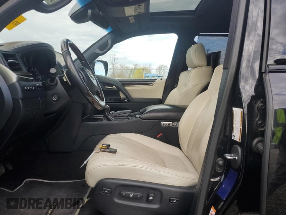 2019 Lexus LX 570 with VIN JTJHY7AX0K4292290, listed as a Copart auction lot 55386945 with 29,271 mi miles and Salvage Title. Bid and sale history available at DreamBid. Image 7.