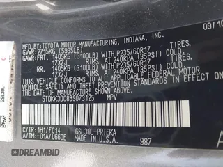 2011 Toyota Sienna LE AAS with VIN 5TDKK3DC8BS073125, listed as a IAAI auction lot 42018649 with 199,595 mi miles. Bid and sale history available at carsss.com. Image 9.