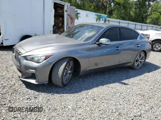 2019 Infiniti Q50 Sport with VIN JN1EV7APXKM519714, listed as a Copart auction lot 57892435 with 97,970 mi miles and Non repairable. Bid and sale history available at DreamBid. Image 1.