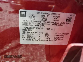 2017 GMC Acadia Denali with VIN 1GKKNPLS7HZ286781, listed as a Copart auction lot 61544035 with 82,861 mi miles and Salvage title. Bid and sale history available at DreamBid. Image 14.