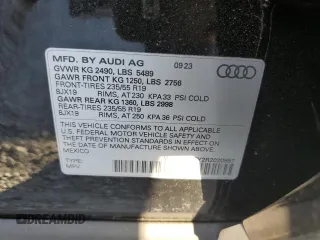 2024 Audi Q5 S line Premium with VIN WA1GAAFY2R2020857, listed as a Copart auction lot 45205825 with 0 mi miles and Clean Title. Bid and sale history available at carsss.com. Image 14.