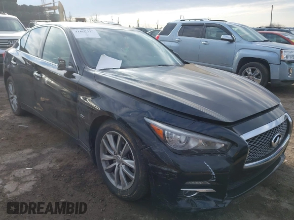 2015 Infiniti Q50 with VIN JN1BV7AR5FM392624, listed as a IAAI auction lot 41667327 with 53,589 mi miles. Bid and sale history available at carsss.com. Image 6.