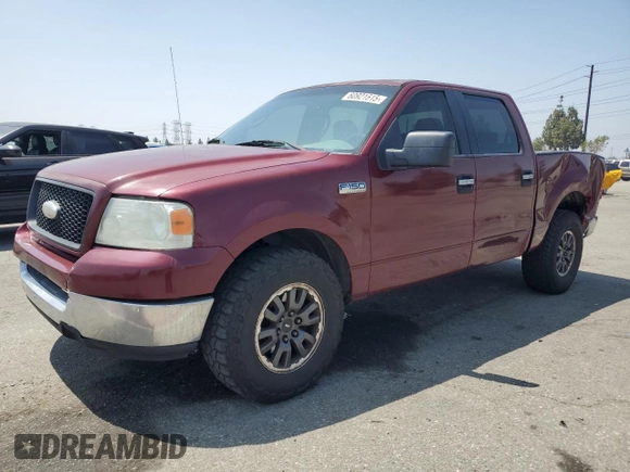 2005 Ford F-150 XLT with VIN 1FTPW125X5KF09293, listed as a Copart auction lot 60921515 with 154,521 mi miles and Salvage title. Bid and sale history available at DreamBid. Image 1.