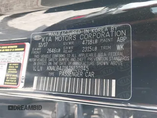 2018 Kia Cadenza Premium with VIN KNALB4J18J5120345, listed as a IAAI auction lot 42079048 with 46,371 mi miles. Bid and sale history available at carsss.com. Image 9.
