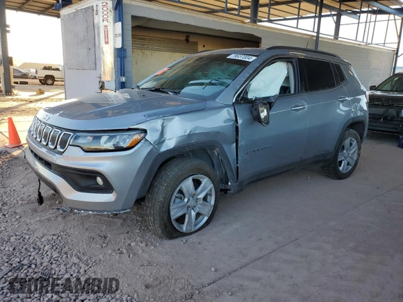 2022 Jeep Compass North with VIN 3C4NJDBB7NT209884, listed as a Copart auction lot 44819015 with 22,646 mi miles and Salvage Title. Bid and sale history available at DreamBid. Image 1.