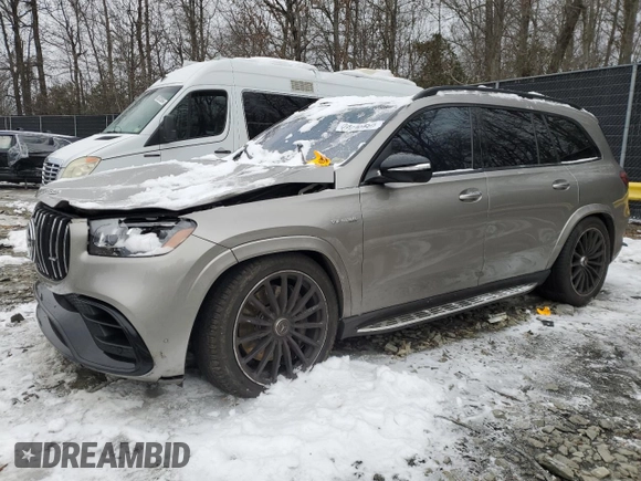 2021 Mercedes-Benz GLS with VIN 4JGFF8KE4MA367320, listed as a Copart auction lot 89048485 with 57,920 mi miles and Salvage Title. Bid and sale history available at carsss.com. Image 1.