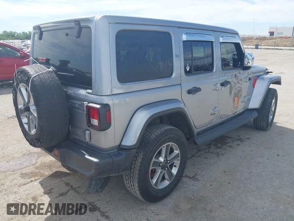 2018 Jeep Wrangler Unlimited Sahara with VIN 1C4HJXEG4JW115522, listed as a IAAI auction lot 42322791 with 68,409 mi miles and . Bid and sale history available at DreamBid. Image 4.