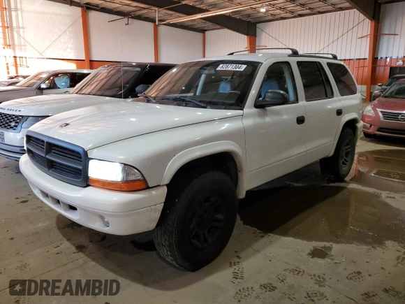 2002 Dodge Durango SLT with VIN 1B4HS48NX2F201020, listed as a Copart auction lot 82871304 with 281,315 mi miles and Clean title. Bid and sale history available at DreamBid. Image 1.