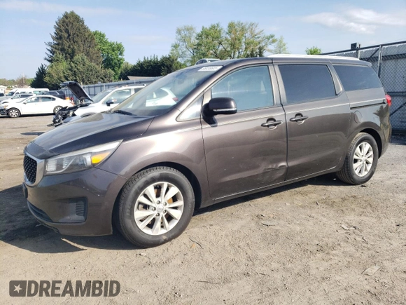 2016 Kia Sedona LX with VIN KNDMB5C16G6182517, listed as a Copart auction lot 55038605 with 196,498 mi miles and Clean Title. Bid and sale history available at carsss.com. Image 1.
