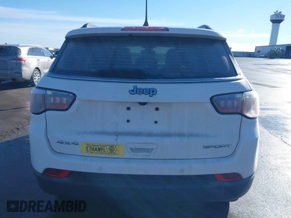 2020 Jeep Compass Sport with VIN 3C4NJDAB5LT170761, listed as a IAAI auction lot 41645477 with 74,919 mi miles. Bid and sale history available at carsss.com. Image 16.
