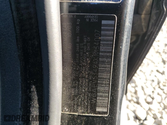 2004 BMW 3 Series 330i with VIN WBAEV53494KM34007, listed as a Copart auction lot 83388304 with 167,776 mi miles and Salvage Title. Bid and sale history available at carsss.com. Image 13.