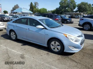2012 Hyundai Sonata Hybrid z VIN KMHEC4A43CA047569, wystawiony jako Copart lot #57174535 z przebiegiem 186 562 mil mil oraz Czysty tytuł • Clean title. Historia ofert i sprzedaży dostępna na DreamBid. Obrazek 4.