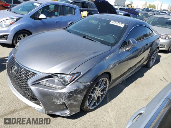 2016 Lexus RC 350 F Sport with VIN JTHHE5BC2G5014146, listed as a Copart auction lot 60836274 with 96,985 mi miles and Salvage Title. Bid and sale history available at DreamBid. Image 1.