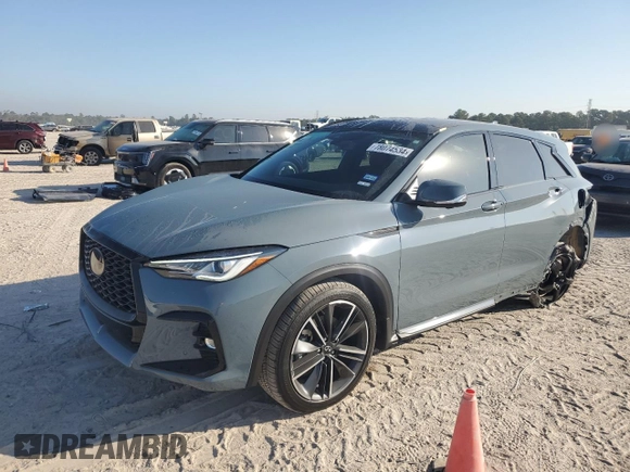 2024 Infiniti QX50 Sport z VIN 3PCAJ5FA0RF113864, wystawiony jako Copart lot #78074534 z przebiegiem 1 635 mil mil oraz Szkoda całkowita • Salvage title. Historia ofert i sprzedaży dostępna na DreamBid. Obrazek 1.