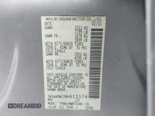 2011 Nissan Armada Platinum z VIN 5N1AA0NC2BN615574, wystawiony jako IAAI lot #41222471 z przebiegiem 340 803 mil mil oraz . Historia ofert i sprzedaży dostępna na DreamBid. Obrazek 9.