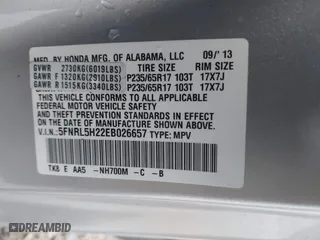 2014 Honda Odyssey LX with VIN 5FNRL5H22EB026657, listed as a IAAI auction lot 41114634 with 132,125 mi miles. Bid and sale history available at carsss.com. Image 9.