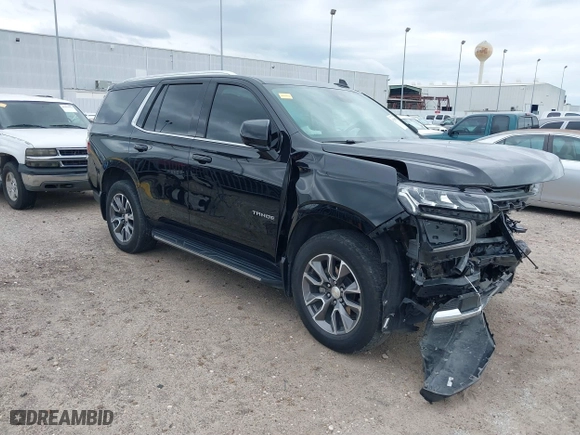 2023 Chevrolet Tahoe LS with VIN 1GNSCMKD9PR157174, listed as a IAAI auction lot 40299056 with 25,588 mi miles. Bid and sale history available at carsss.com. Image 1.