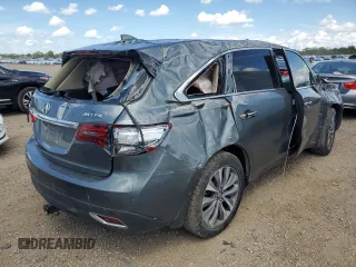 2014 Acura MDX Technology with VIN 5FRYD3H4XEB010168, listed as a Copart auction lot 63021185 with Not provided miles and Salvage title. Bid and sale history available at DreamBid. Image 3.
