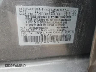 2017 Nissan Sentra SR with VIN 3N1AB7AP9HY237576, listed as a Copart auction lot 58853165 with 93,720 mi miles and Salvage title. Bid and sale history available at DreamBid. Image 12.