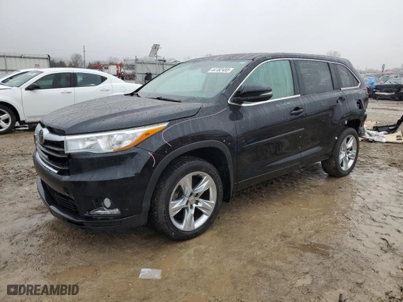 2015 Toyota Highlander Limited with VIN 5TDDKRFH8FS206895, listed as a Copart auction lot 44182455 with 85,927 mi miles and Salvage Title. Bid and sale history available at carsss.com. Image 1.