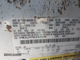 2020 Ford Expedition XLT with VIN 1FMJU1HT6LEA24349, listed as a IAAI auction lot 41218383 with 121,157 mi miles. Bid and sale history available at carsss.com. Image 9.