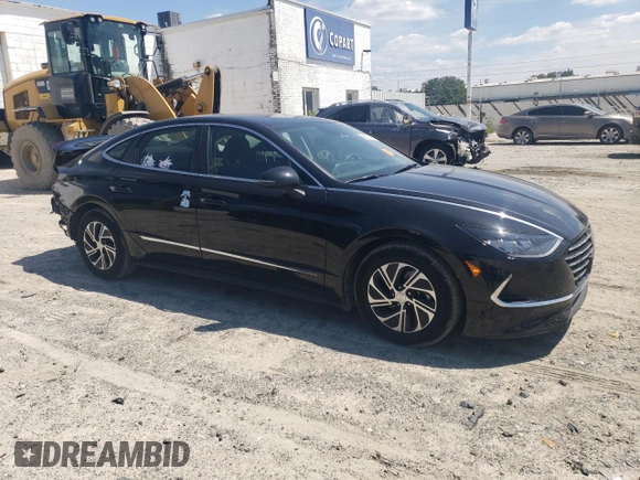 2020 Hyundai Sonata Hybrid Blue with VIN KMHL24JJ2LA011582, listed as a Copart auction lot 68373164 with 46,629 mi miles and Salvage Title. Bid and sale history available at carsss.com. Image 4.