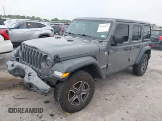 2018 Jeep Wrangler Unlimited Sport S with VIN 1C4HJXDN8JW203134, listed as a IAAI auction lot 42398860 with 103,801 mi miles and . Bid and sale history available at DreamBid. Image 2.