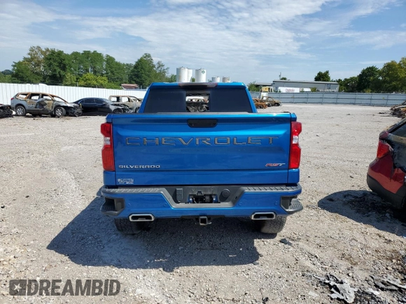 2022 Chevrolet Silverado 1500 RST with VIN 1GCUDEET5NZ540727, listed as a Copart auction lot 67446294 with Not Provided miles and Salvage Title. Bid and sale history available at DreamBid. Image 6.