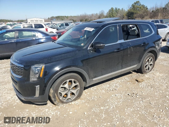 2020 Kia Telluride EX with VIN 5XYP34HC9LG001075, listed as a Copart auction lot 46814085 with 95,428 mi miles and Salvage Title. Bid and sale history available at DreamBid. Image 1.