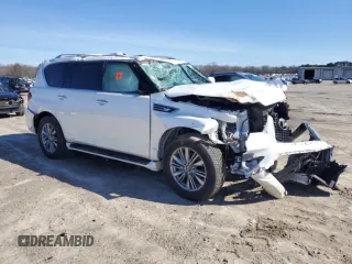 2024 Infiniti QX80 LUXE with VIN JN8AZ2AE2R9330185, listed as a Copart auction lot 45112575 with 0 mi miles and Salvage Title. Bid and sale history available at carsss.com. Image 4.
