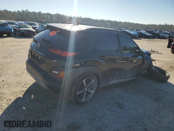 2018 Hyundai Kona Limited with VIN KM8K33A57JU077756, listed as a Copart auction lot 83574984 with 0 mi miles and Salvage Title. Bid and sale history available at carsss.com. Image 3.