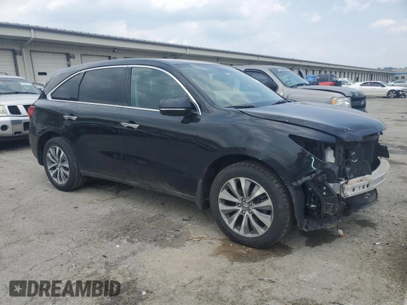 2015 Acura MDX Technology with VIN 5FRYD4H47FB013567, listed as a Copart auction lot 59262595 with 63,916 mi miles and Salvage title. Bid and sale history available at DreamBid. Image 4.