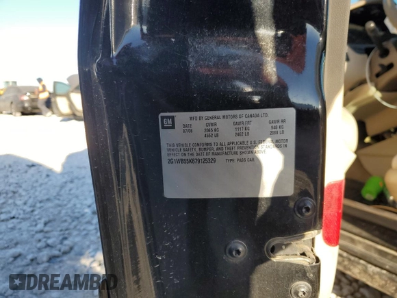 2007 Chevrolet Impala LS z VIN 2G1WB55K679125329, wystawiony jako Copart lot #49898495 z przebiegiem Nie podano mil oraz Szkoda całkowita • Salvage title. Historia ofert i sprzedaży dostępna na DreamBid. Obrazek 13.