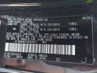2024 Lexus RZ 300e Premium z VIN JTJABABB1RA004615, wystawiony jako IAAI lot #41310232 z przebiegiem 9 622 mil mil oraz . Historia ofert i sprzedaży dostępna na DreamBid. Obrazek 9.