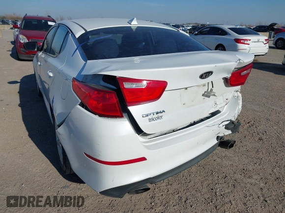2015 Kia Optima EX with VIN 5XXGN4A7XFG492143, listed as a IAAI auction lot 41383518 with 135,353 mi miles. Bid and sale history available at carsss.com. Image 6.