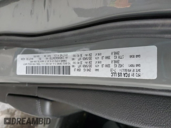 2019 Dodge Durango SXT Plus with VIN 1C4RDHAG4KC847739, listed as a Copart auction lot 45838975 with 152,622 mi miles and Salvage Title. Bid and sale history available at DreamBid. Image 15.