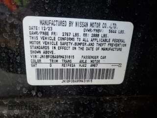 2024 Nissan ARIYA Evolve+ z VIN JN1BF0BA9RM431815, wystawiony jako Copart lot #51959225 z przebiegiem 2279 mil mil oraz Szkody całkowita. Historia ofert i sprzedaży dostępna na DreamBid. Obrazek 13.