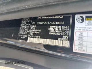 2020 Mercedes-Benz Metris with VIN W1WV0FEY7L3748338, listed as a IAAI auction lot 42196115 with 221,412 mi miles and . Bid and sale history available at DreamBid. Image 9.