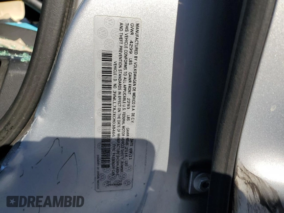 2012 Volkswagen Jetta TDI w/Premium with VIN 3VWLL7AJXCM038466, listed as a Copart auction lot 87885425 with 264,882 mi miles and Salvage title. Bid and sale history available at DreamBid. Image 13.