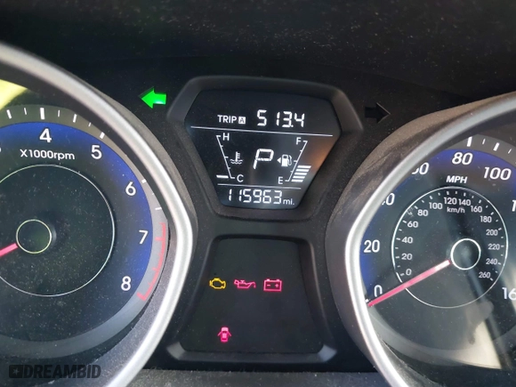 2014 Hyundai Elantra SE with VIN KMHDH4AE8EU150798, listed as a IAAI auction lot 41752024 with 115,963 mi miles. Bid and sale history available at carsss.com. Image 7.
