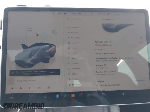 2022 Tesla Model 3 Performance with VIN 5YJ3E1EC3NF296891, listed as a IAAI auction lot 41808329 with 82,682 mi miles and . Bid and sale history available at DreamBid. Image 7.