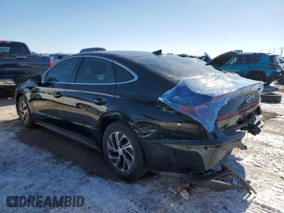 2023 Hyundai Sonata Hybrid Blue with VIN KMHL24JJ0PA060415, listed as a Copart auction lot 45715475 with 91,222 mi miles and Salvage Title. Bid and sale history available at carsss.com. Image 2.