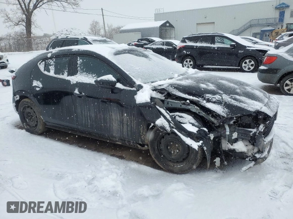 2023 Mazda 3 S Carbon Edition with VIN JM1BPBLM1P1614736, listed as a Copart auction lot 46285155 with 56,830 mi miles and Salvage Title. Bid and sale history available at DreamBid. Image 4.