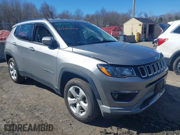 2019 Jeep Compass Altitude z VIN 3C4NJDBB4KT786870, wystawiony jako IAAI lot #41740323 z przebiegiem 165 092 mil mil oraz . Historia ofert i sprzedaży dostępna na DreamBid. Obrazek 1.